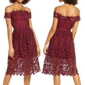 Off The Shoulder Lace Cocktail Dress